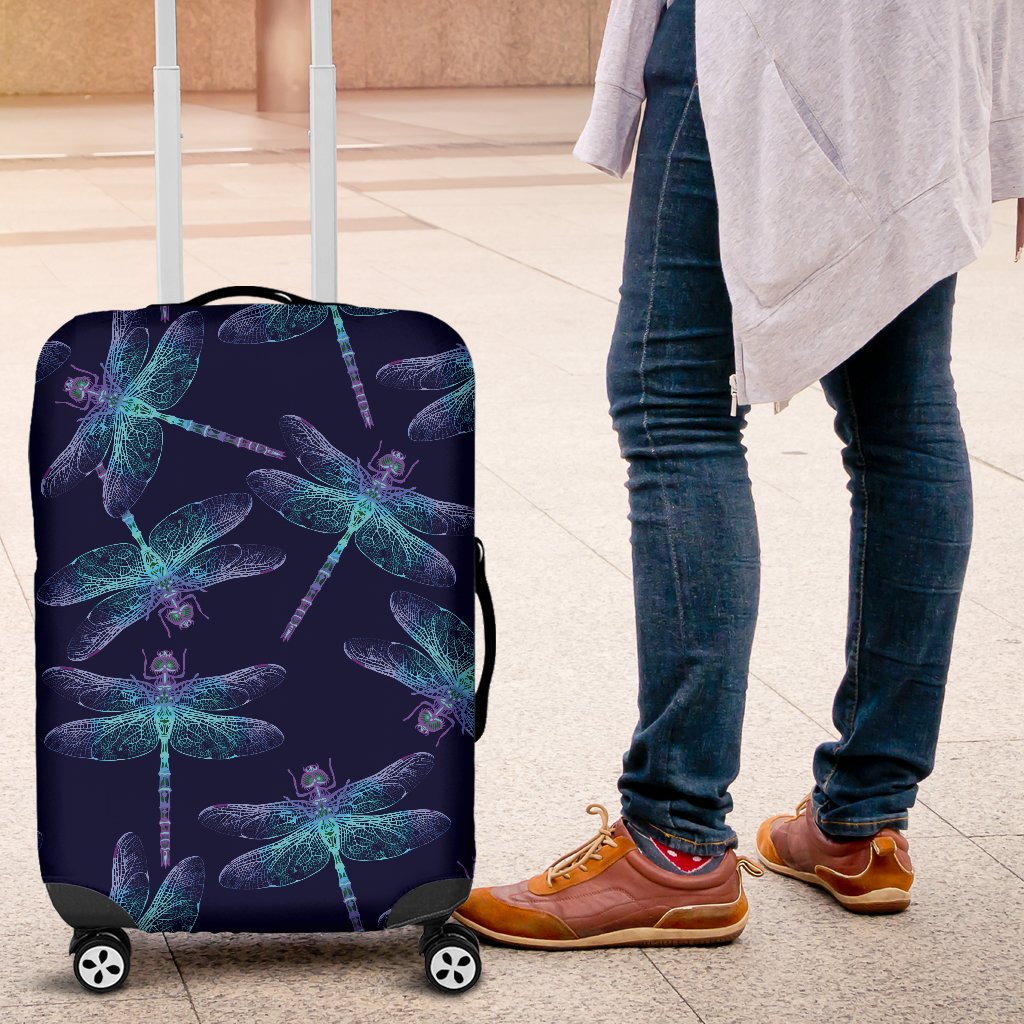 Dragonfly Hand Drawn Style Print Luggage Cover Protector