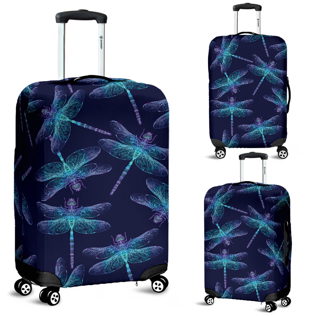 Dragonfly Hand Drawn Style Print Luggage Cover Protector