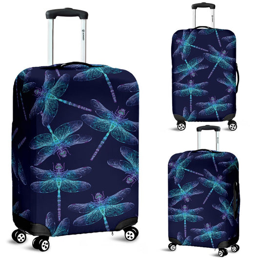 Dragonfly Hand Drawn Style Print Luggage Cover Protector