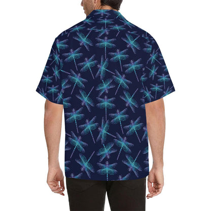 Dragonfly Hand Drawn Style Print Men Aloha Hawaiian Shirt