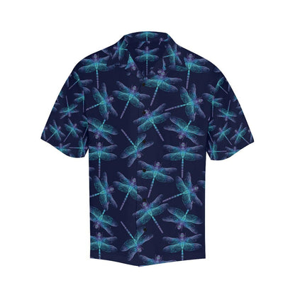 Dragonfly Hand Drawn Style Print Men Aloha Hawaiian Shirt