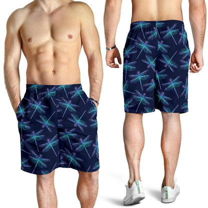 Dragonfly Hand Drawn Style Print Mens Shorts-JTAMIGO.COM