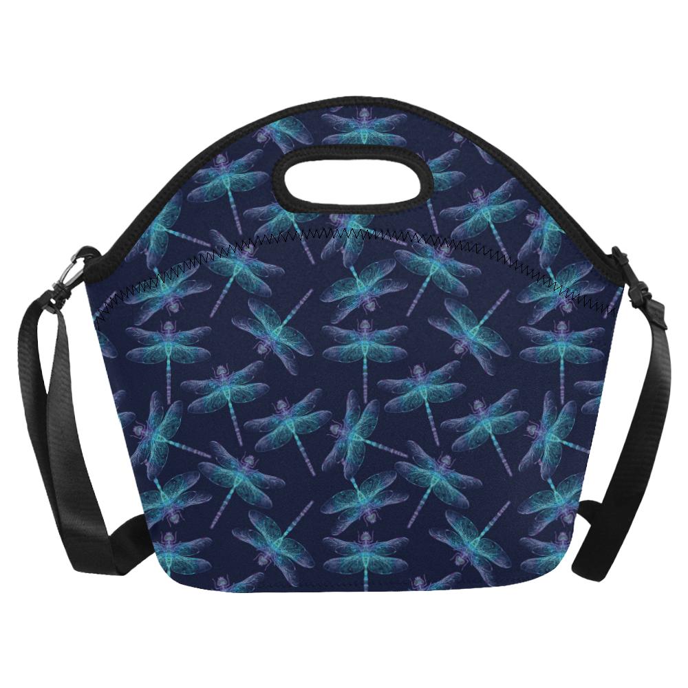 Dragonfly Hand Drawn Style Print Neoprene Lunch Bag (Model 1669)(Large)-JTAMIGO.COM