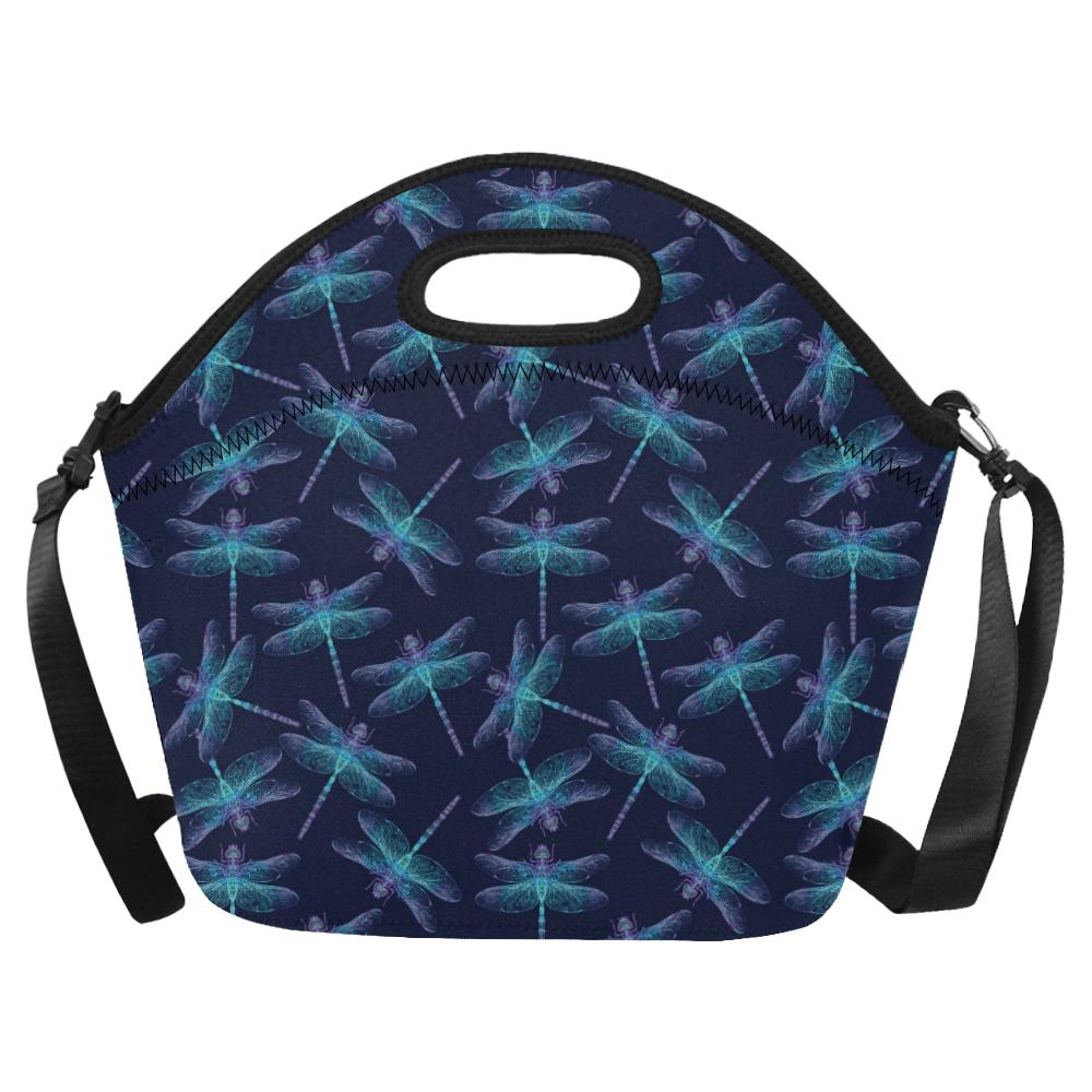 Dragonfly Hand Drawn Style Print Neoprene Lunch Bag (Model 1669)(Large)-JTAMIGO.COM