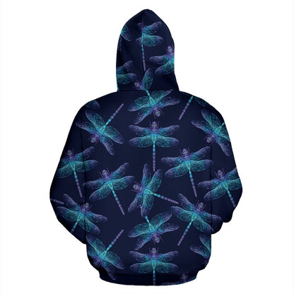 Dragonfly Hand Drawn Style Print Pullover Hoodie