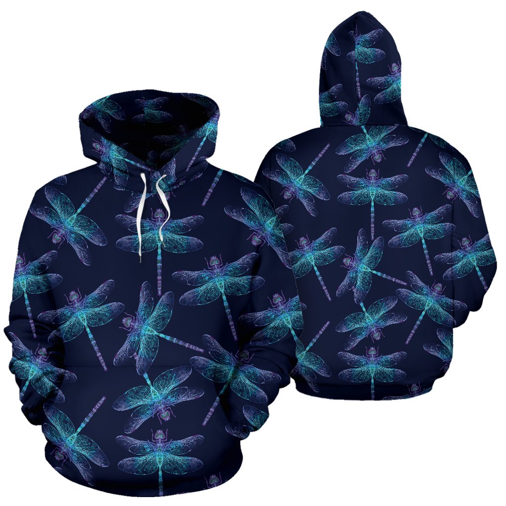 Dragonfly Hand Drawn Style Print Pullover Hoodie
