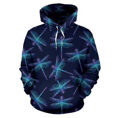 Dragonfly Hand Drawn Style Print Pullover Hoodie