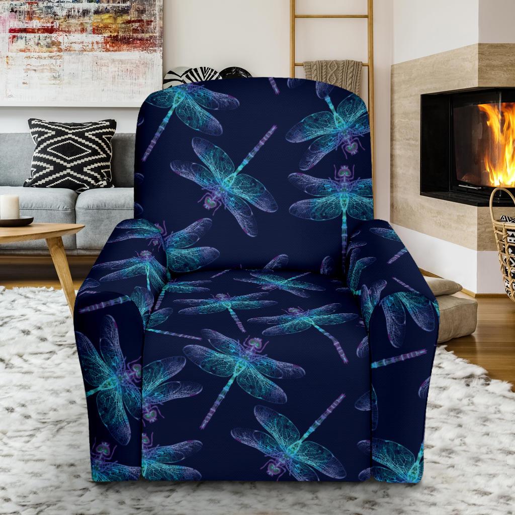 Dragonfly Hand Drawn Style Print Single Sofa Slipcover -JTAMIGO.COM