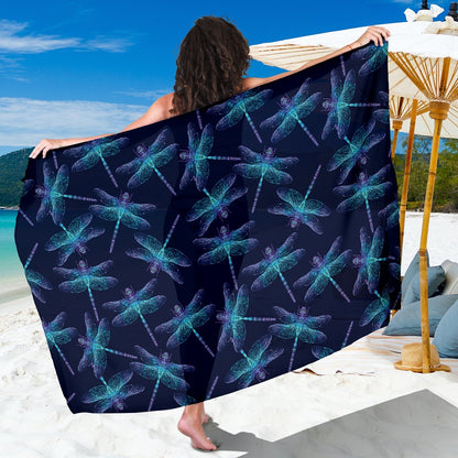 Dragonfly Hand Drawn Style Print Sarong Pareo Wrap