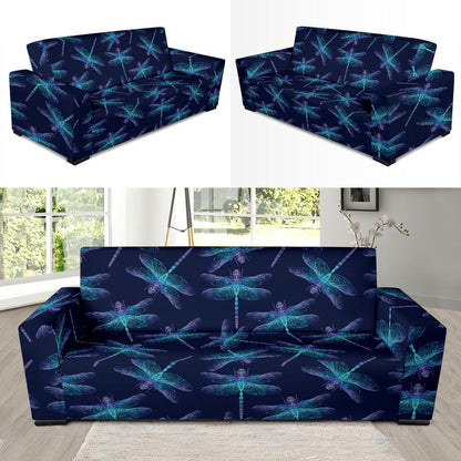 Dragonfly Hand Drawn Style Print Sofa Slipcover-JTAMIGO.COM