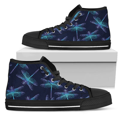 Dragonfly Hand Drawn Style Print Women High Top Shoes