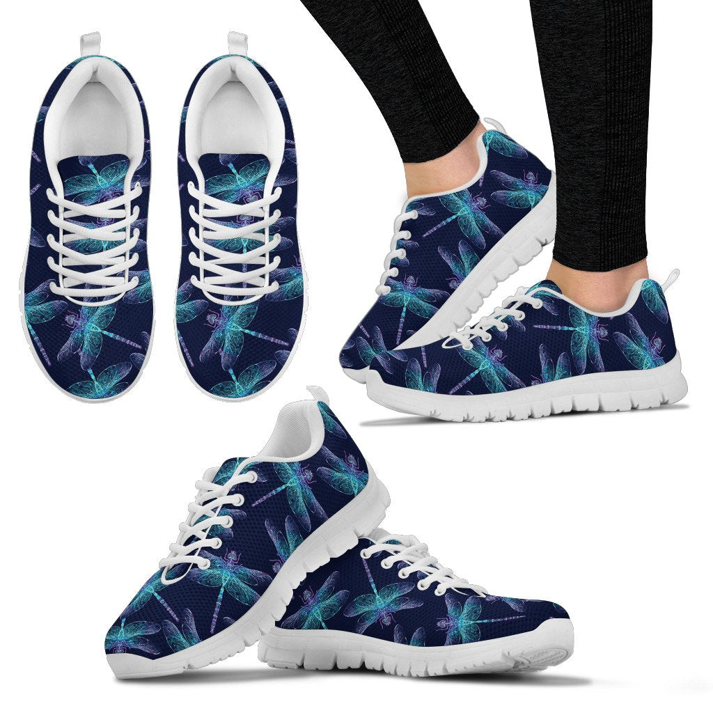 Dragonfly Hand Drawn Style Print Women Sneakers Shoes