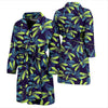 Dragonfly Lime Blue Print Pattern Men Bath Robe-JTAMIGO.COM