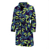 Dragonfly Lime Blue Print Pattern Men Bath Robe-JTAMIGO.COM