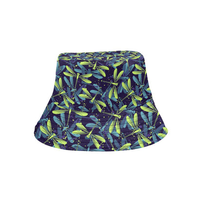 Dragonfly Lime Blue Print Pattern Unisex Bucket Hat