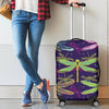 Dragonfly Neon Color Print Pattern Luggage Cover Protector