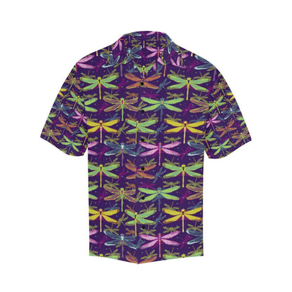 Dragonfly Neon Color Print Pattern Men Aloha Hawaiian Shirt