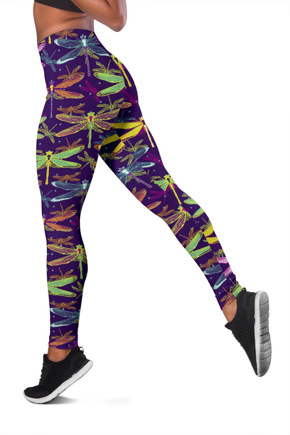 Dragonfly Neon Color Print Pattern Women Leggings
