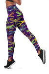 Dragonfly Neon Color Print Pattern Women Leggings