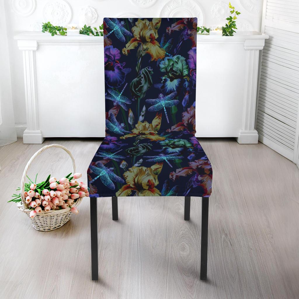 Dragonfly With Floral Print Pattern Dinning Chair Slipper-JTAMIGO.COM