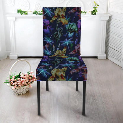 Dragonfly With Floral Print Pattern Dinning Chair Slipper-JTAMIGO.COM