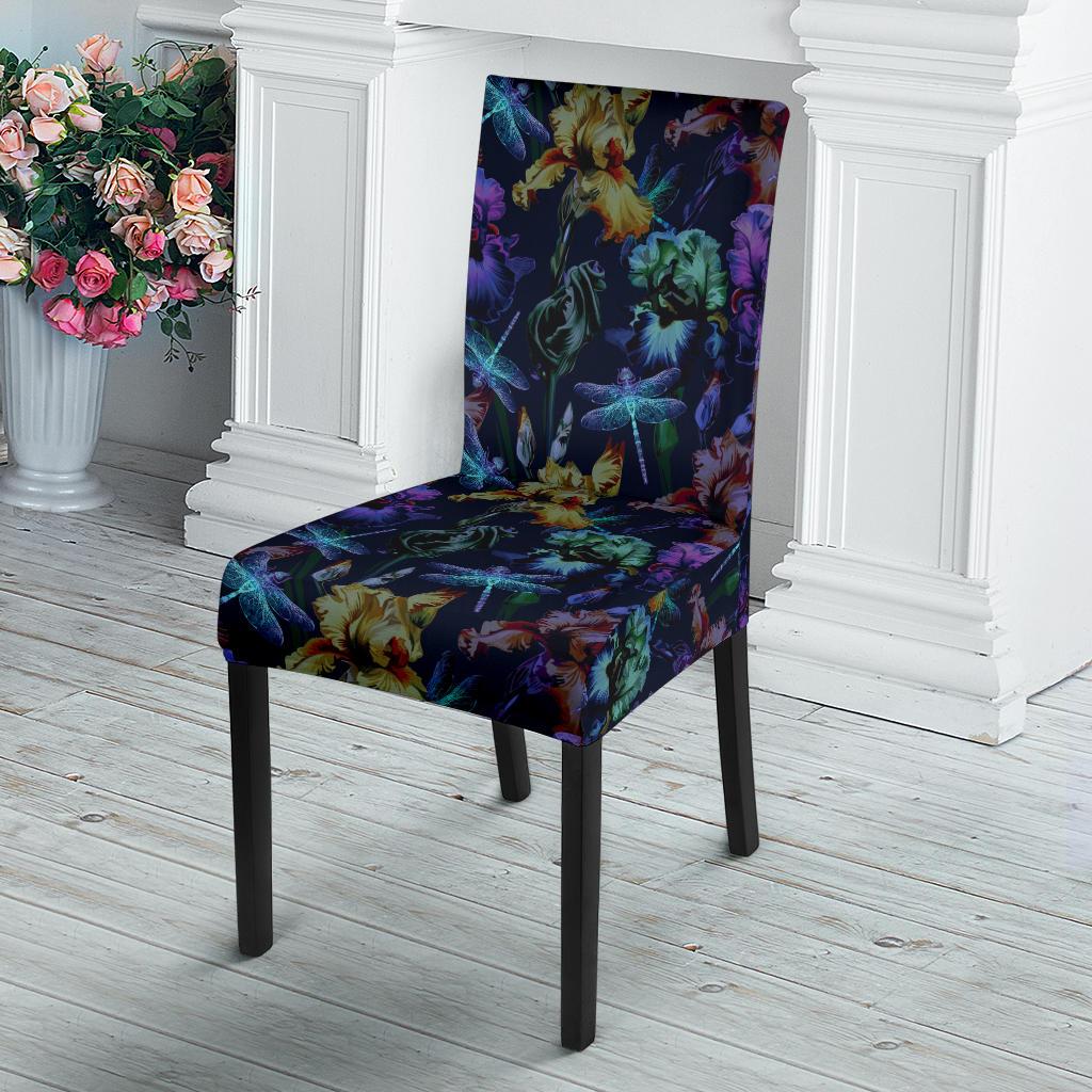 Dragonfly With Floral Print Pattern Dinning Chair Slipper-JTAMIGO.COM