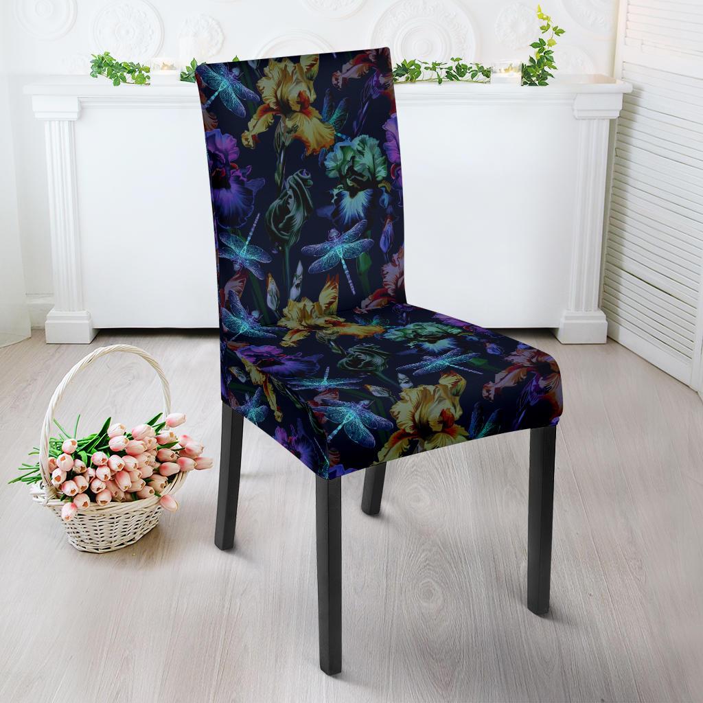 Dragonfly With Floral Print Pattern Dinning Chair Slipper-JTAMIGO.COM