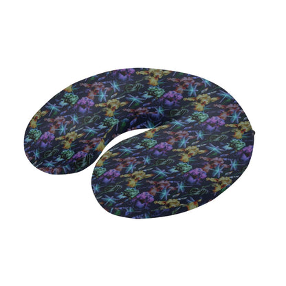 Dragonfly With Floral Print Pattern U-Shaped Travel Neck Pillow-JTAMIGO.COM