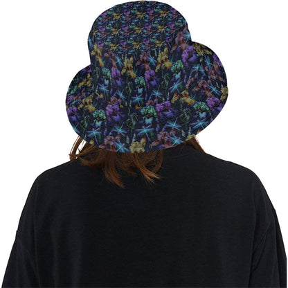Dragonfly With Floral Print Pattern Unisex Bucket Hat