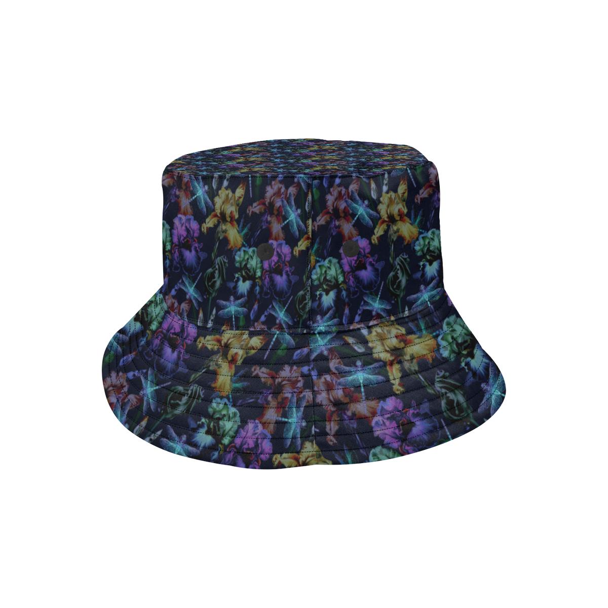 Dragonfly With Floral Print Pattern Unisex Bucket Hat