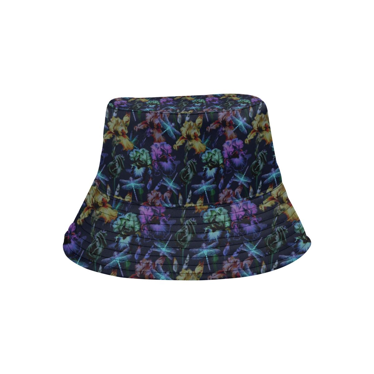Dragonfly With Floral Print Pattern Unisex Bucket Hat