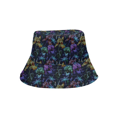 Dragonfly With Floral Print Pattern Unisex Bucket Hat