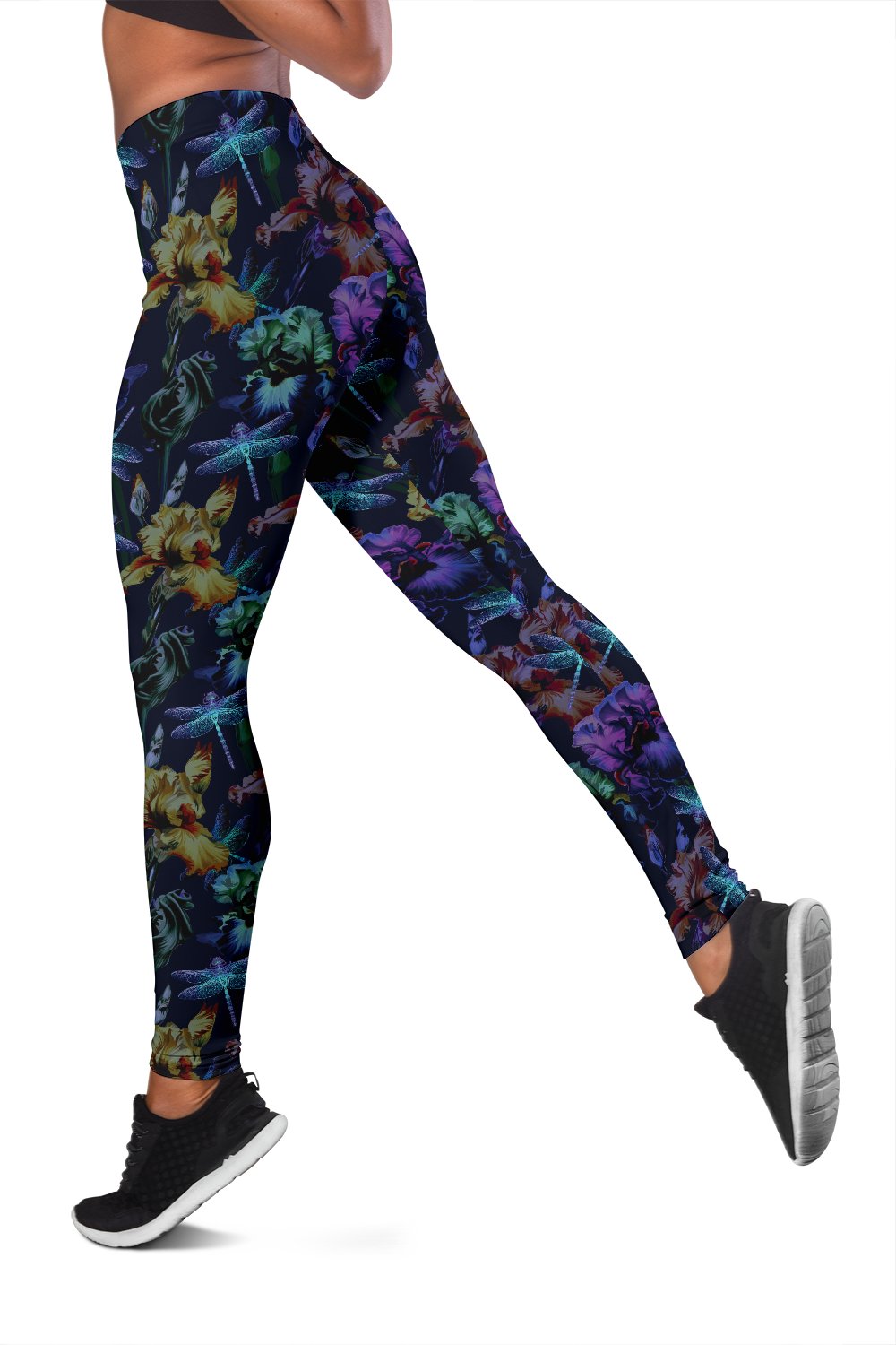 Dragonfly With Floral Print Pattern Women Leggings