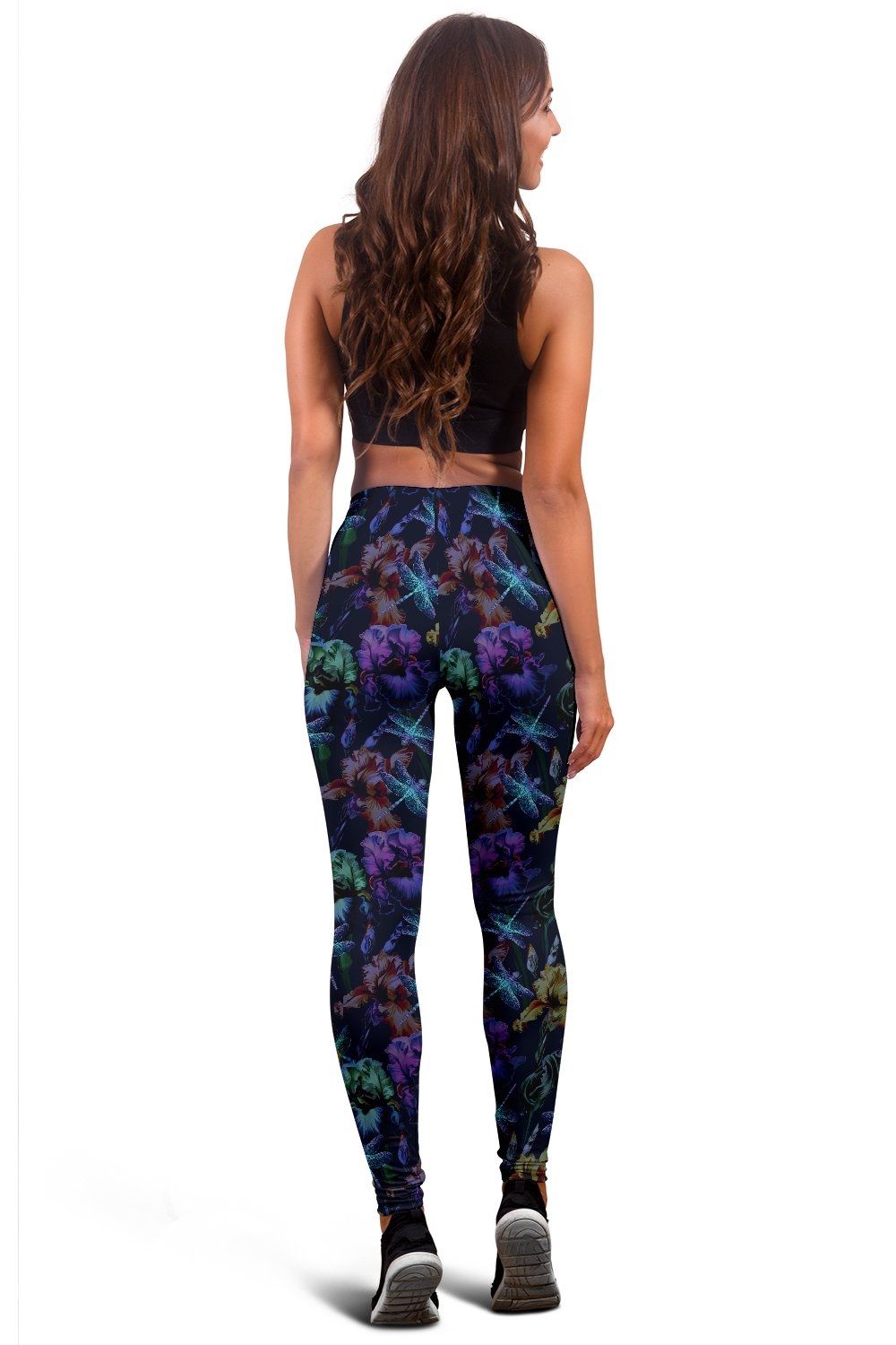 Dragonfly With Floral Print Pattern Women Leggings