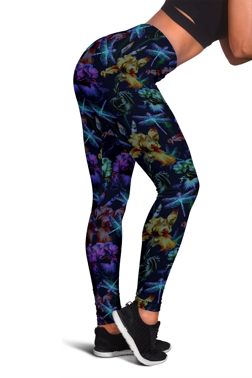 Dragonfly With Floral Print Pattern Women Leggings