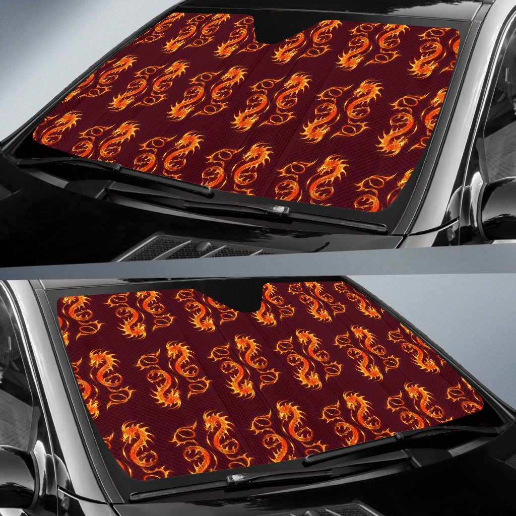 Dragons Fire Design Car Sun Shade For Windshield