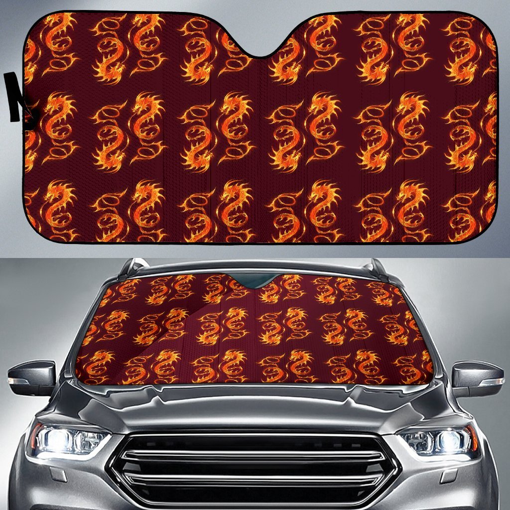 Dragons Fire Design Car Sun Shade For Windshield