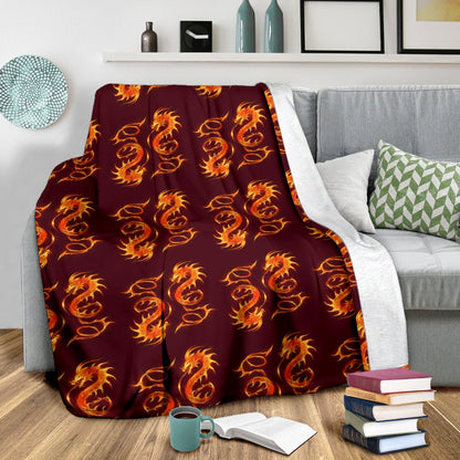 Dragons Fire Design Fleece Blanket