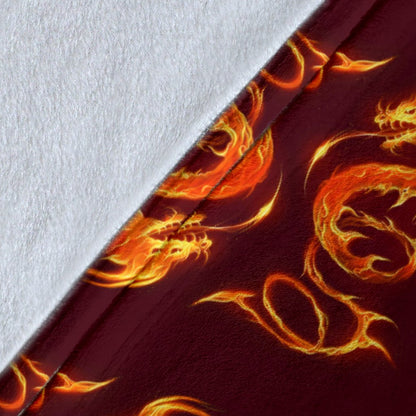 Dragons Fire Design Fleece Blanket