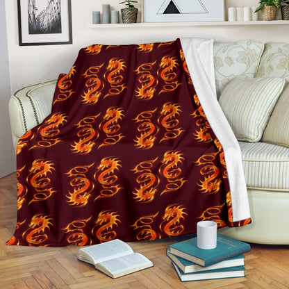 Dragons Fire Design Fleece Blanket