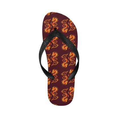Dragons Fire Design Flip Flops-JTAMIGO.COM