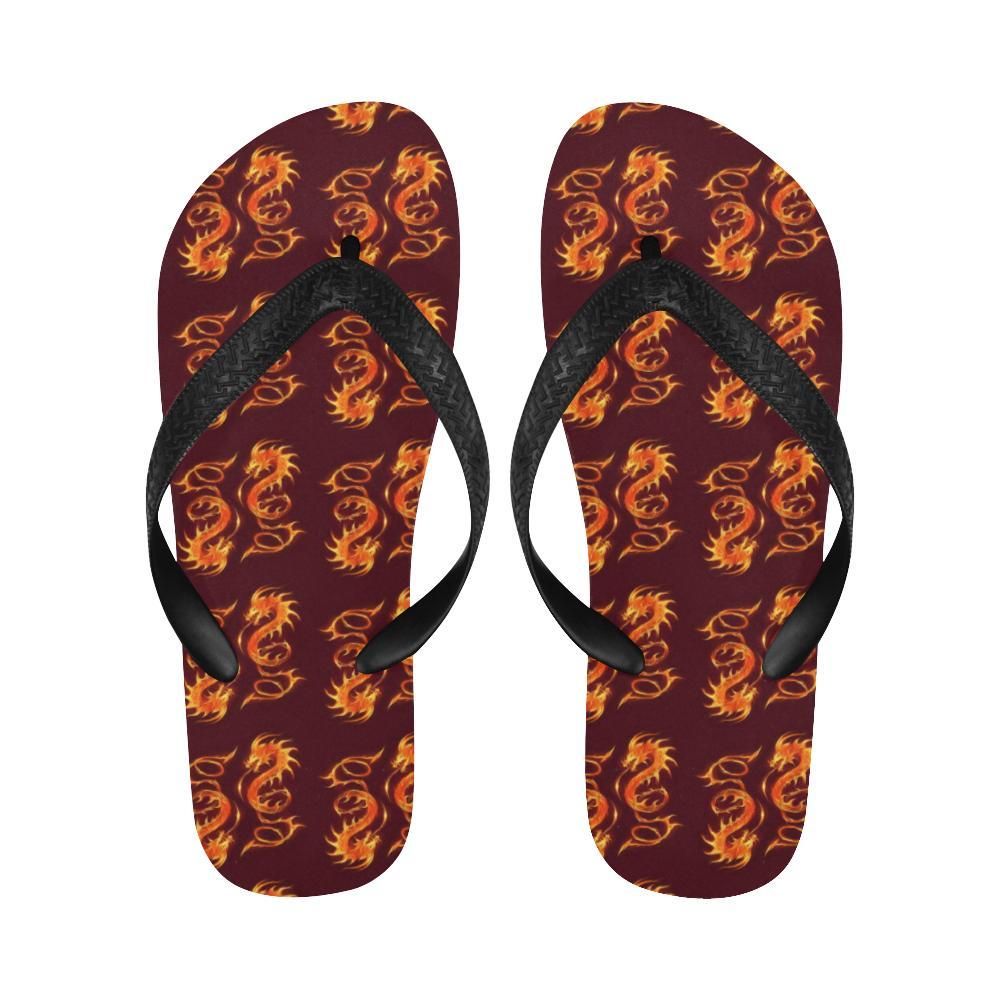 Dragons Fire Design Flip Flops-JTAMIGO.COM