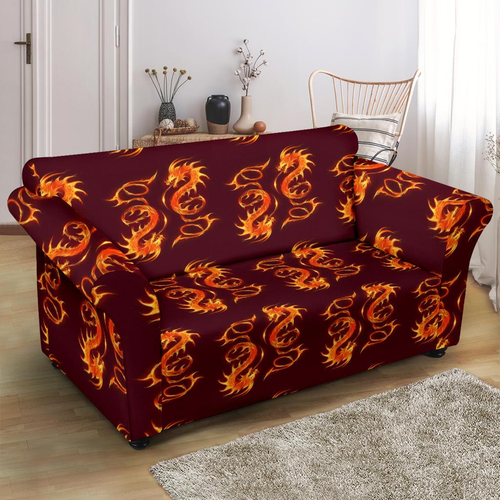 Dragons Fire Design Loveseat Slipcover-JTAMIGO.COM