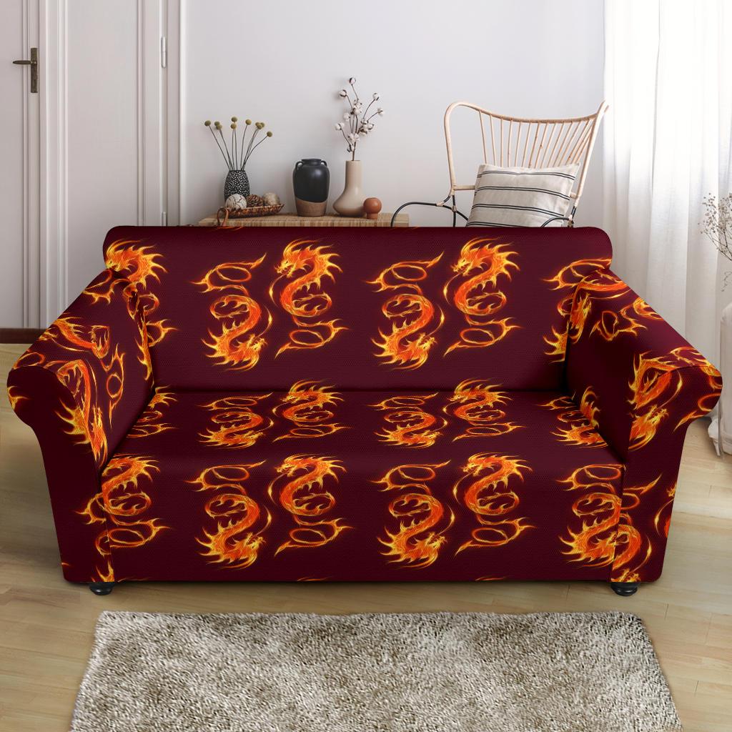 Dragons Fire Design Loveseat Slipcover-JTAMIGO.COM