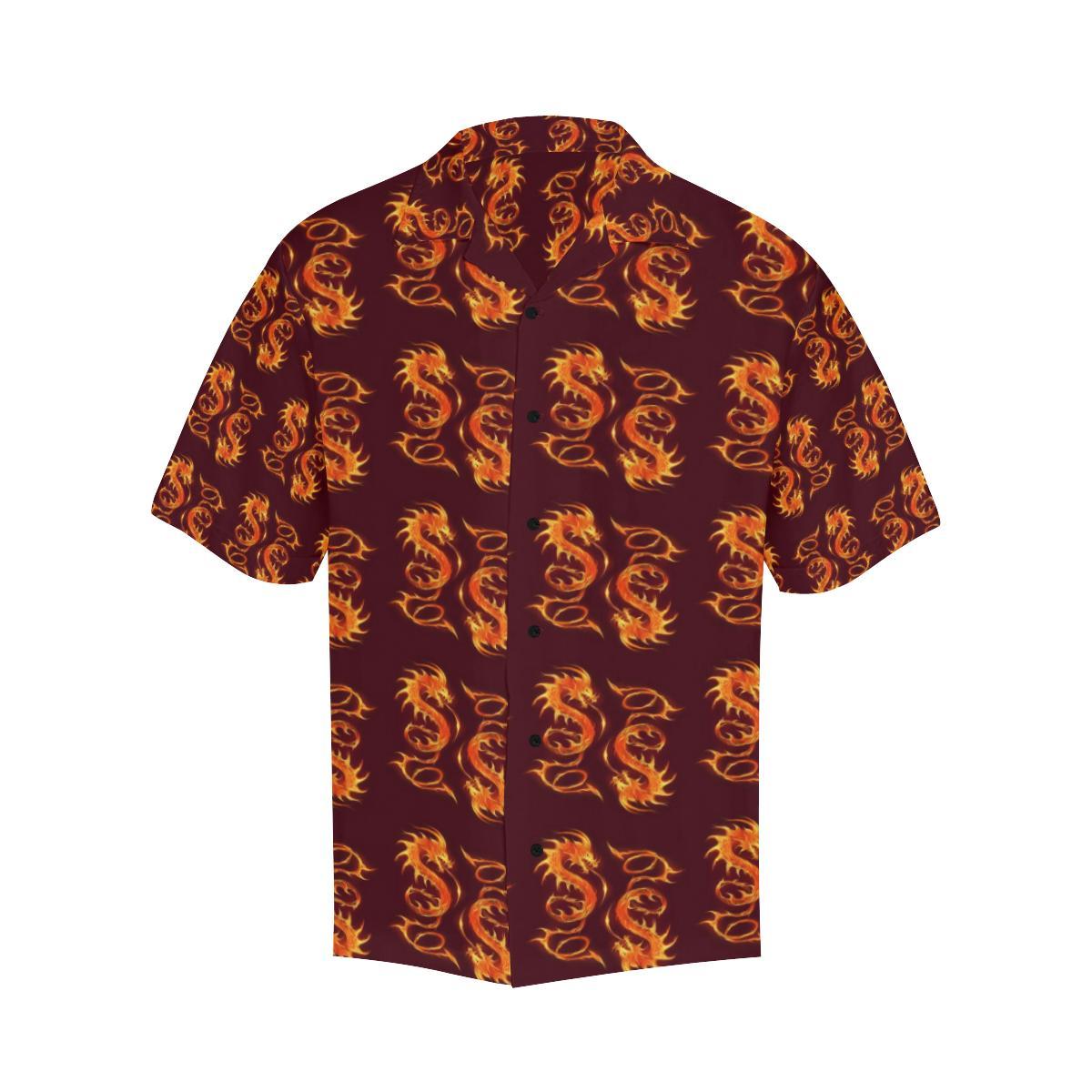 Dragons Fire Design Men Aloha Hawaiian Shirt