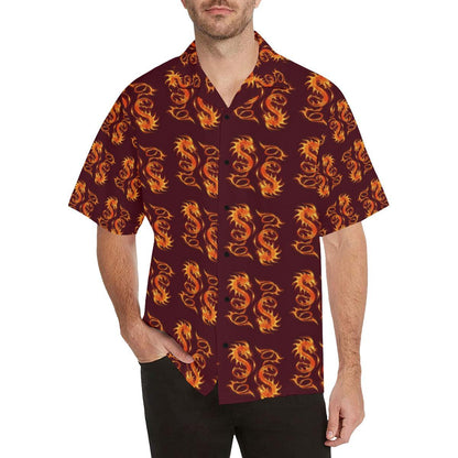 Dragons Fire Design Men Aloha Hawaiian Shirt