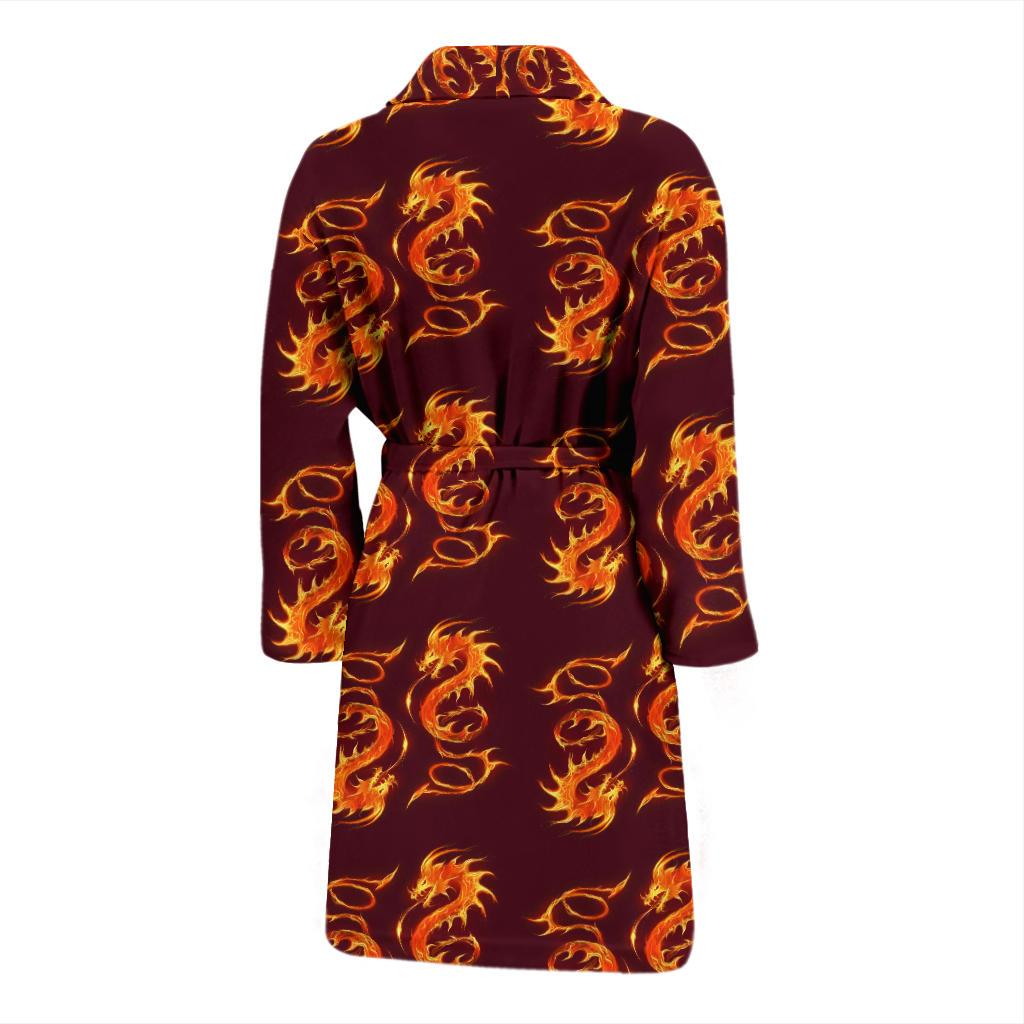 Dragons Fire Design Men Bath Robe-JTAMIGO.COM