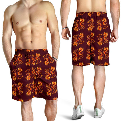 Dragons Fire Design Mens Shorts-JTAMIGO.COM