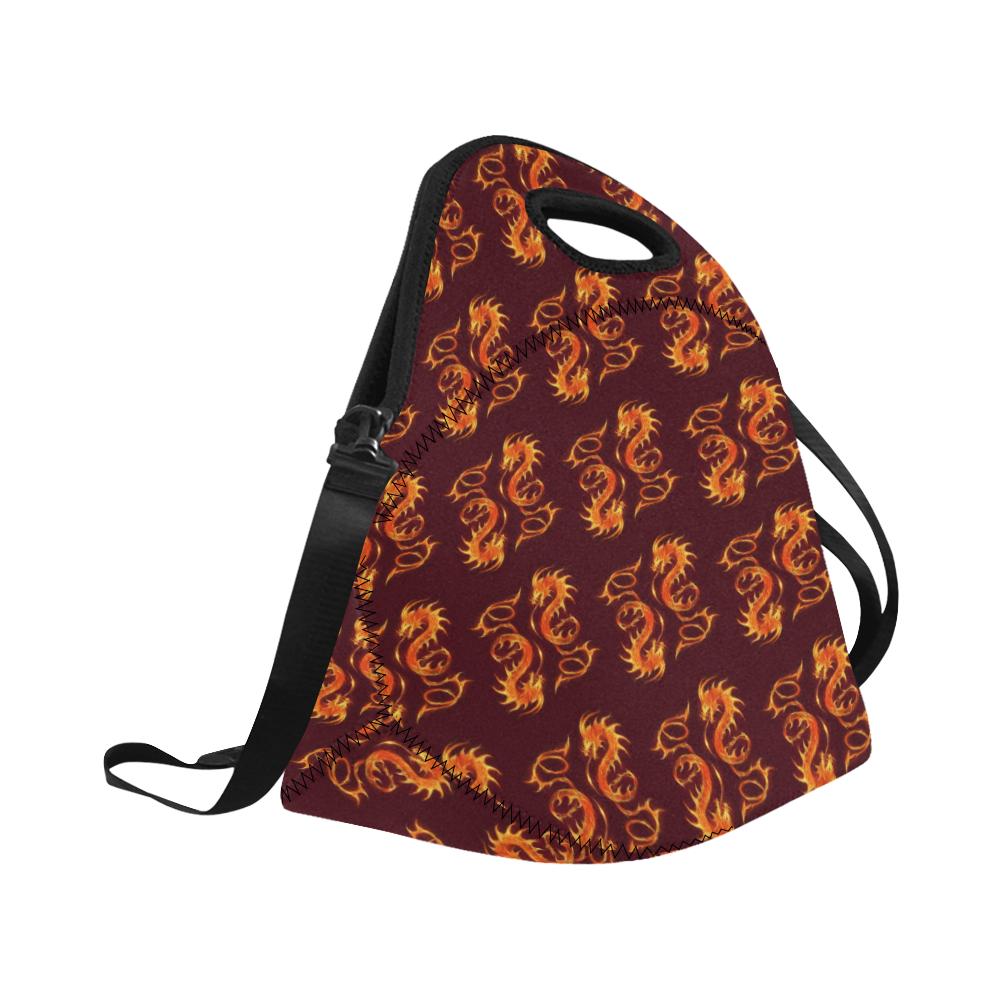 Dragons Fire Design Neoprene Lunch Bag (Model 1669)(Large)-JTAMIGO.COM