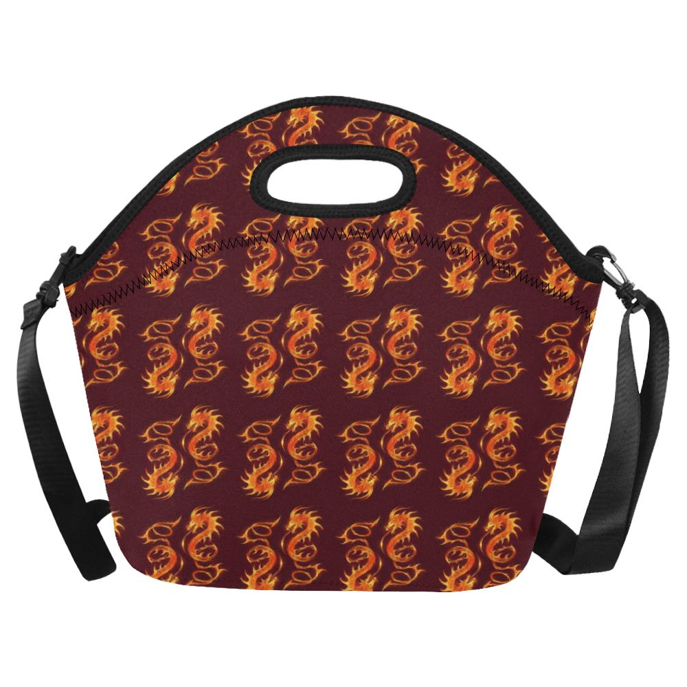 Dragons Fire Design Neoprene Lunch Bag (Model 1669)(Large)-JTAMIGO.COM